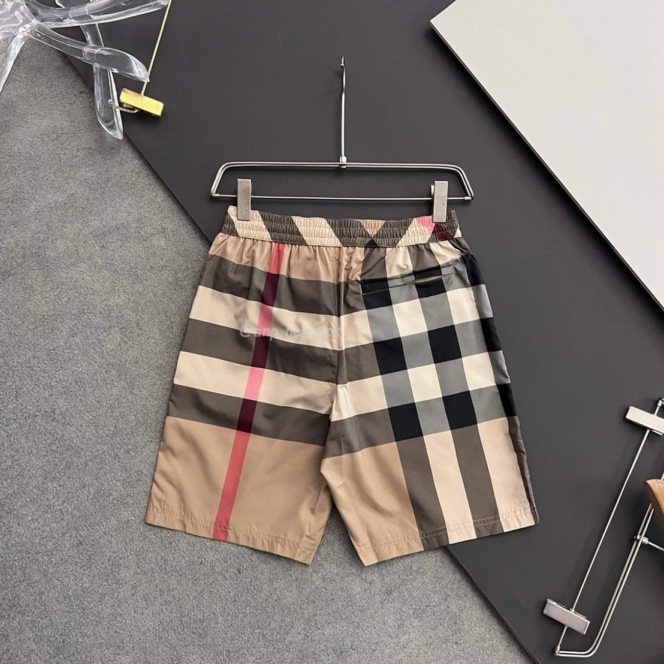 Burberry Check Drawcord Swim Shorts Archive Beige (2) - newkick.vip